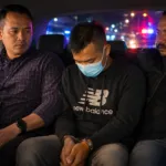 Penangkapan Taufik Hidayat pelaku penyekapan YTR oleh polisi di daerah Majalaya Bandung.