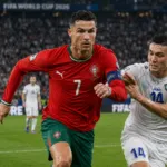 Cristiano Ronaldo diadang bek Uzbekistan dalam pertandingan Grup K Piala Dunia 2026.