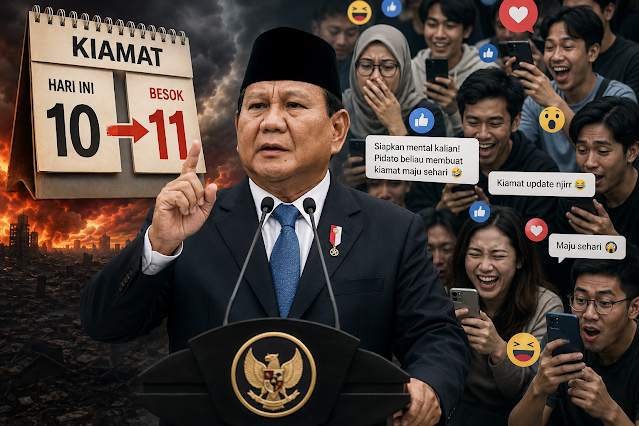 Netizen Sindir Presiden Prabowo: Siapkan Mental Kalian! Pidato Beliau Membuat Kiamat Maju Sehari