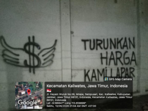Rupiah Semakin Melemah, Gelombang Protes Muncul di Jember: Grafiti “Turunkan Harga Kami Lapar” Jadi Simbol Keresahan Warga