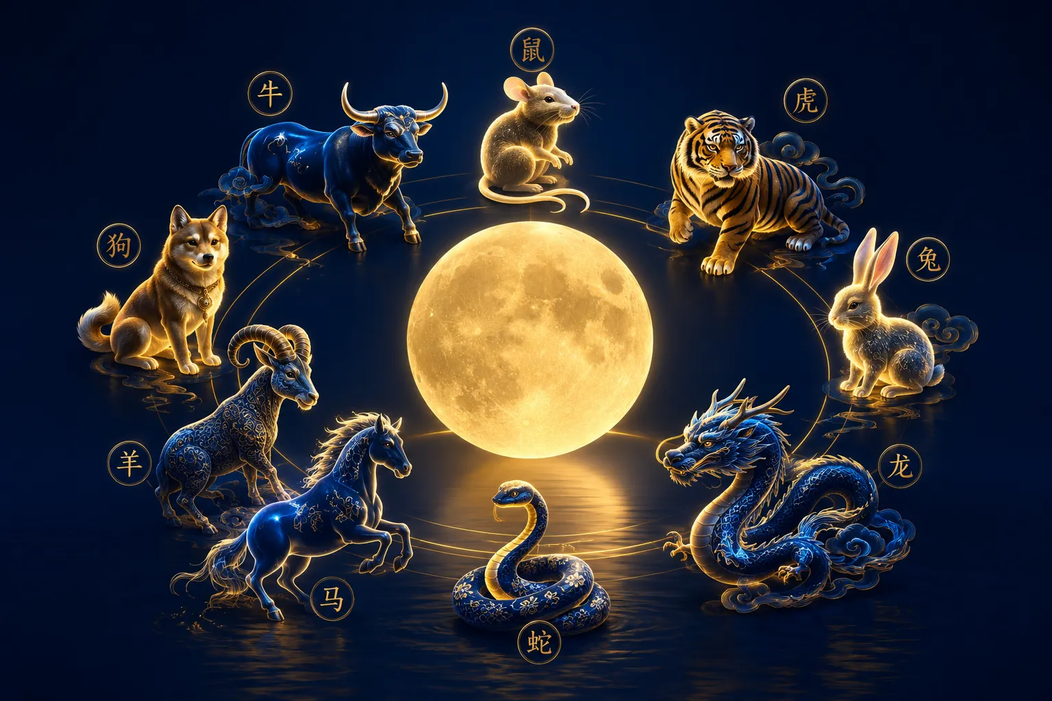8 shio yang melambangkan keberuntungan dalam ramalan astrologi Tiongkok.