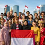 Ilustrasi keragaman organisasi kemasyarakatan di Indonesia dari Sumatra hingga Papua.